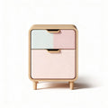 Wooden nightstand with two drawers in pastel colors 40 x 30 x 50cm