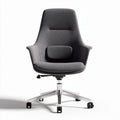 Grey fabric office chair with adjustable height and ergonomic design 60 x 60 x 95cm