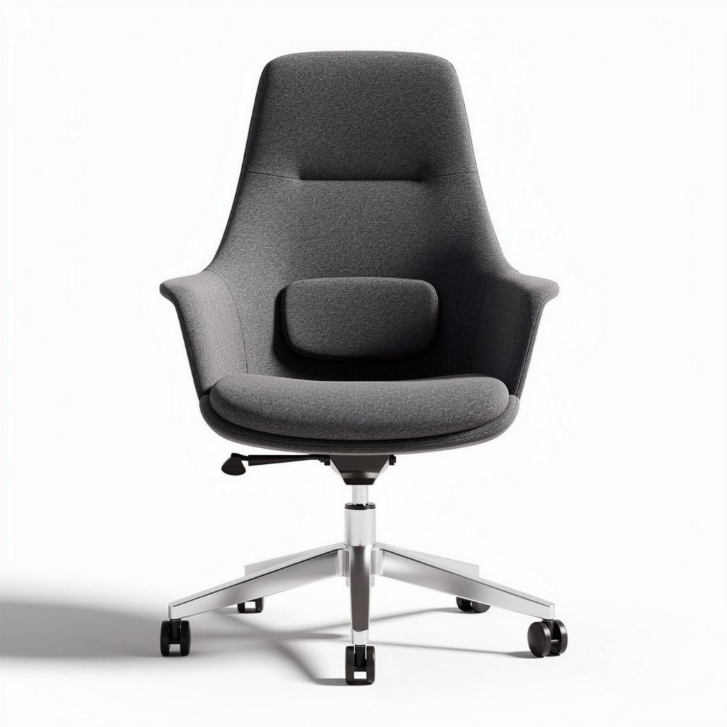 Grey fabric office chair with adjustable height and ergonomic design 60 x 60 x 95cm