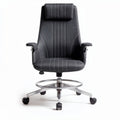 Adjustable gray office chair with ergonomic design and chrome base