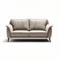 Two-seater fabric sofa in light gray with black legs 180 x 90 x 80cm