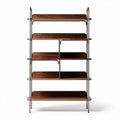 Wooden shelving unit with metal frame 80 x 30 x 180cm for storage and display