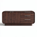 Modern walnut wood sideboard with three drawers and two doors 150 x 45 x 70cm