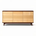 Modern wooden sideboard with four doors in natural finish 150 x 45 x 75cm