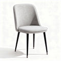 Fabric dining chair with black metal legs in light grey color 42 x 42 x 85cm